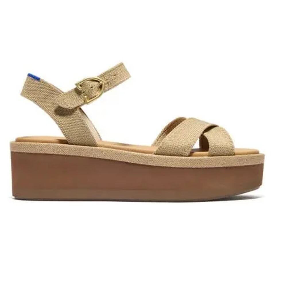 NWOB Rothy's Criss Cross Lightweight Wedge Sandal Aurora Pink Size 8.5 Washable